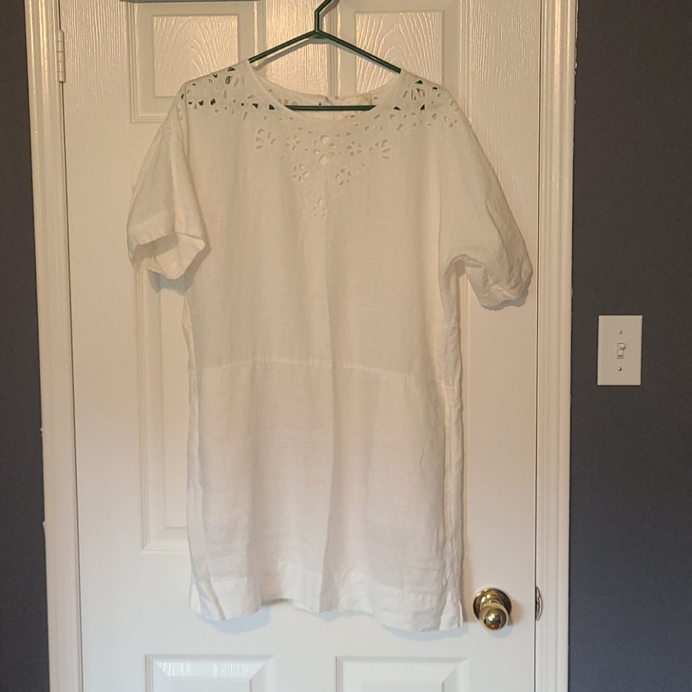 Aritzia white linen mini dress